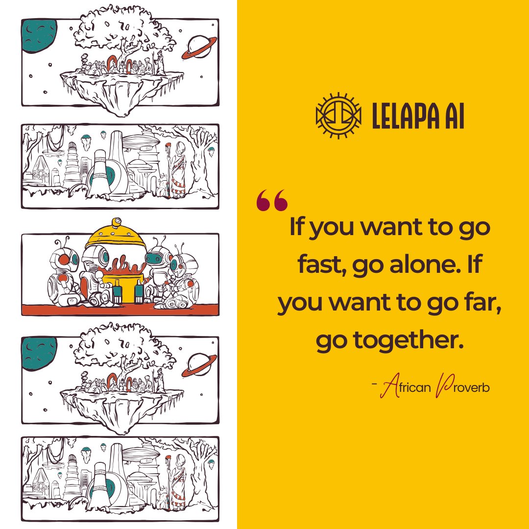 LelapaAI's tweet photo. Collaboration builds a stronger Africa. At #LelapaAI, we’re creating AI for everyone, building a connected, inclusive future for the continent.
What does an inclusive digital future look like to you? Share in the comments!
Learn more 👉 https://t.co/3n5mt21SEK
#ProverbOfTheWeek https://t.co/fdHkwqSoy6