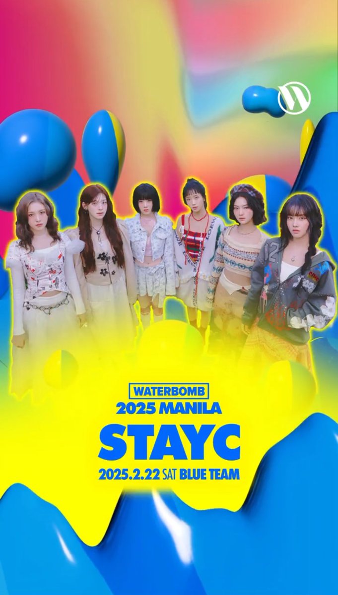 STAYC is BLUE TEAM on February 22 WATERBOMB MANILA 2025 💙

#WATERBOMBMANILA2025
📅 February 22 - 23, 2025  
📍 The Quirino Grandstand, located at Rizal Park Luneta  

#WATERBOMB2025
#WATERBOMBMANILA
<a href="/Waterbomb_PH/">Waterbomb Manila Official</a>