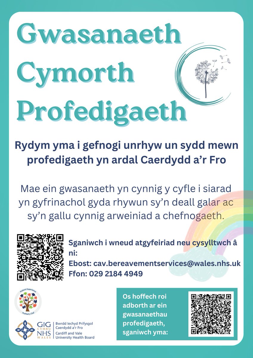 Patient Experience Team (@cav_peteam) on Twitter photo Nid ydych ar eich pen eich hun yn ystod #WythnosYmwybyddiaethGalar. Rydym yn cynnig clust i wrando ar ffrindiau a pherthnasau ein cleifion sydd mewn profedigaeth. @bip_caf <a href="/Angela31833597/">Angela</a> Nid ydych ar eich pen eich hun yn ystod #WythnosYmwybyddiaethGalar. Rydym yn cynnig clust i wrando ar ffrindiau a pherthnasau ein cleifion sydd mewn profedigaeth. @bip_caf <a href="/Angela31833597/">Angela</a>