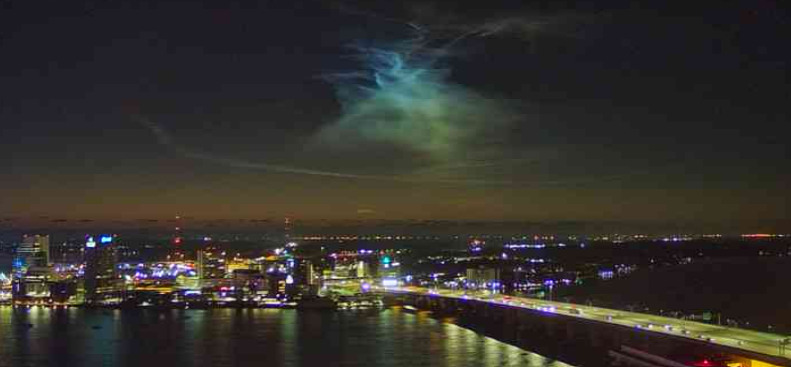 You can see the noctilucent clouds from this mornings SpaceX launch.
