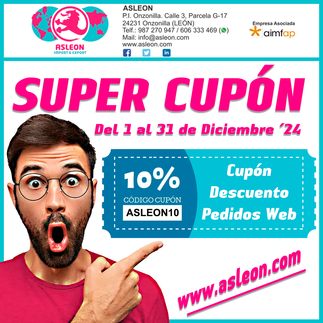 ASLEON_SL's tweet image. Aprovecha este descuento para todos los pedidos realizados a través de la web asleon.com