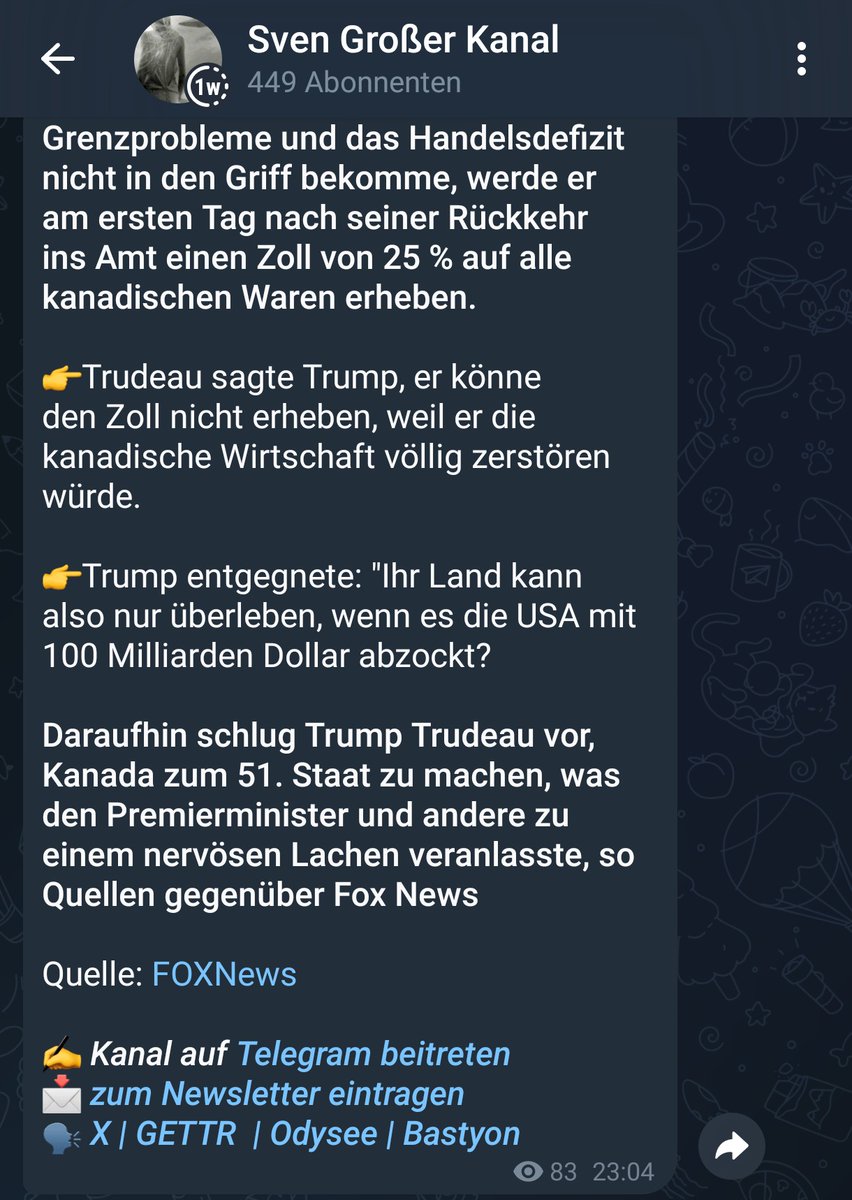 Ich denke, da werden die Kanadier nicht so richtig begeistert von sein 🤷🏼‍♂️