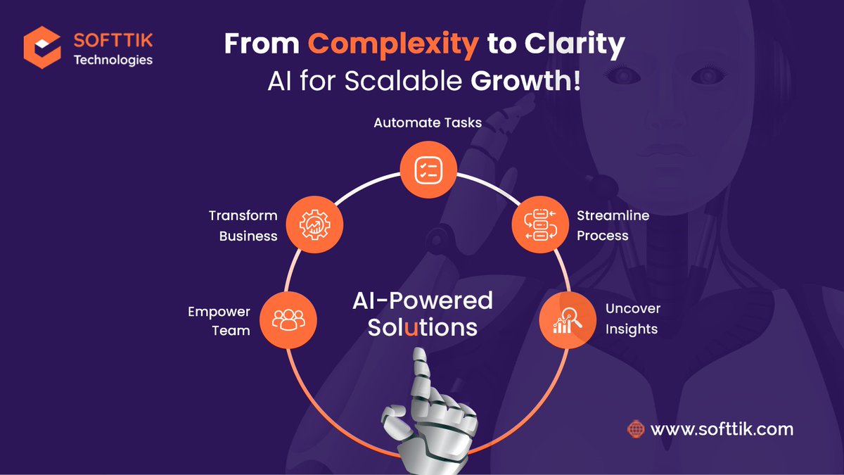 Overwhelmed by leads and workflows in B2B?

AI-powered solutions simplify:
✅ Automate routine tasks
✅ Streamline processes
✅ Boost productivity

Focus on growth while  Softtik AI handles the rest!
#AI #Agent #Business #Automation #B2B #Growth #scale