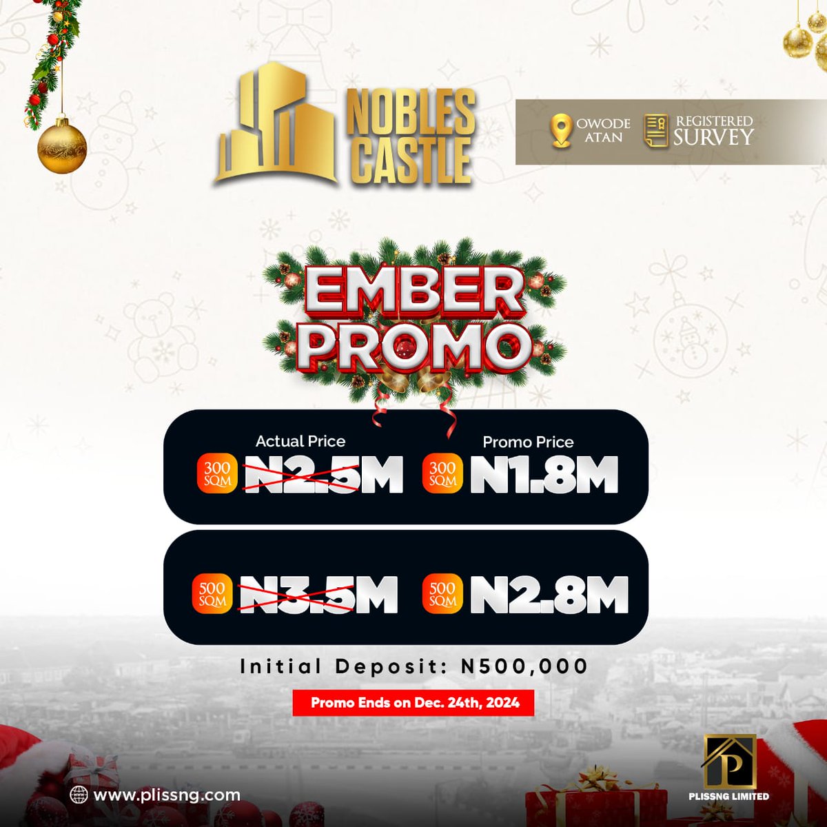 plissng's tweet photo. EMBER PROMO ALERT! 🎉🎉🎉
Celebrate your accomplishments with our Ember Promo! You deserve
Get your own land and take the first step to investing in your future.
DON'T SLEEP ON IT! Send a DM to cop yours
#Plissng #Emberpromo #RealEstate #Investment https://t.co/cQX1wS0dcP