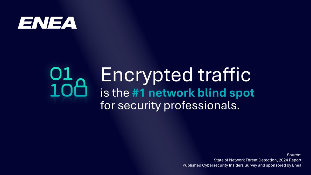 Encrypted traffic is the #1 network blind spot today, as shown in the State of Network Threat Detection Report. The report also shows that security teams’ top challenge with encryption is its negative impact on cybersecurity (used to cloak cyberattacks).
🖱️ow.ly/JM2050UkFJX