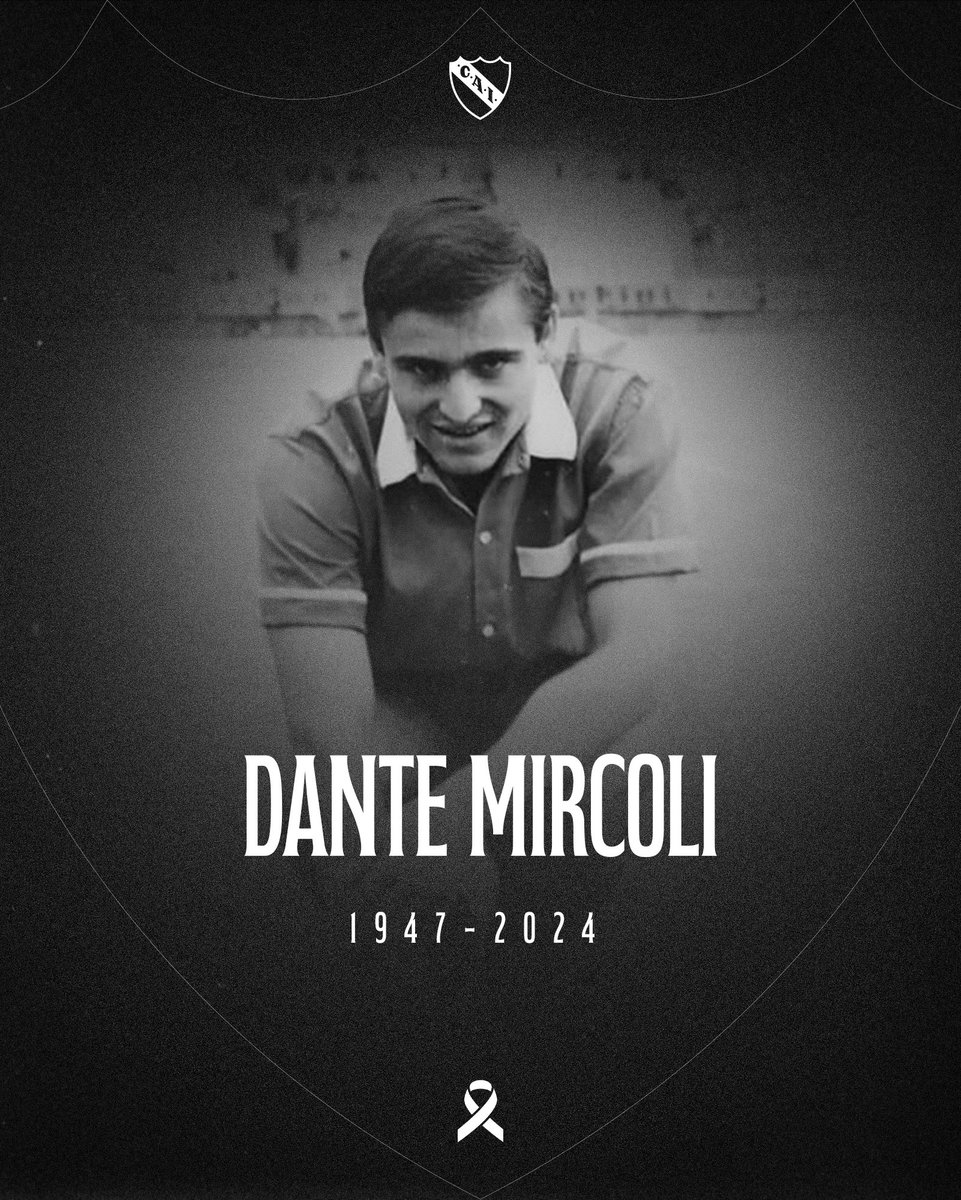 Independiente's tweet photo. Nos toca despedir con tristeza, pero por sobre todo, con mucho cariño, a Dante Mírcoli.

Italiano, cuatro veces campeón con #Independiente y unido de por vida al Rey de Copas.

Un gran saludo a sus afectos en este día. Hasta siempre, Tano. Que en paz descanses. https://t.co/VzlzBn7mvv