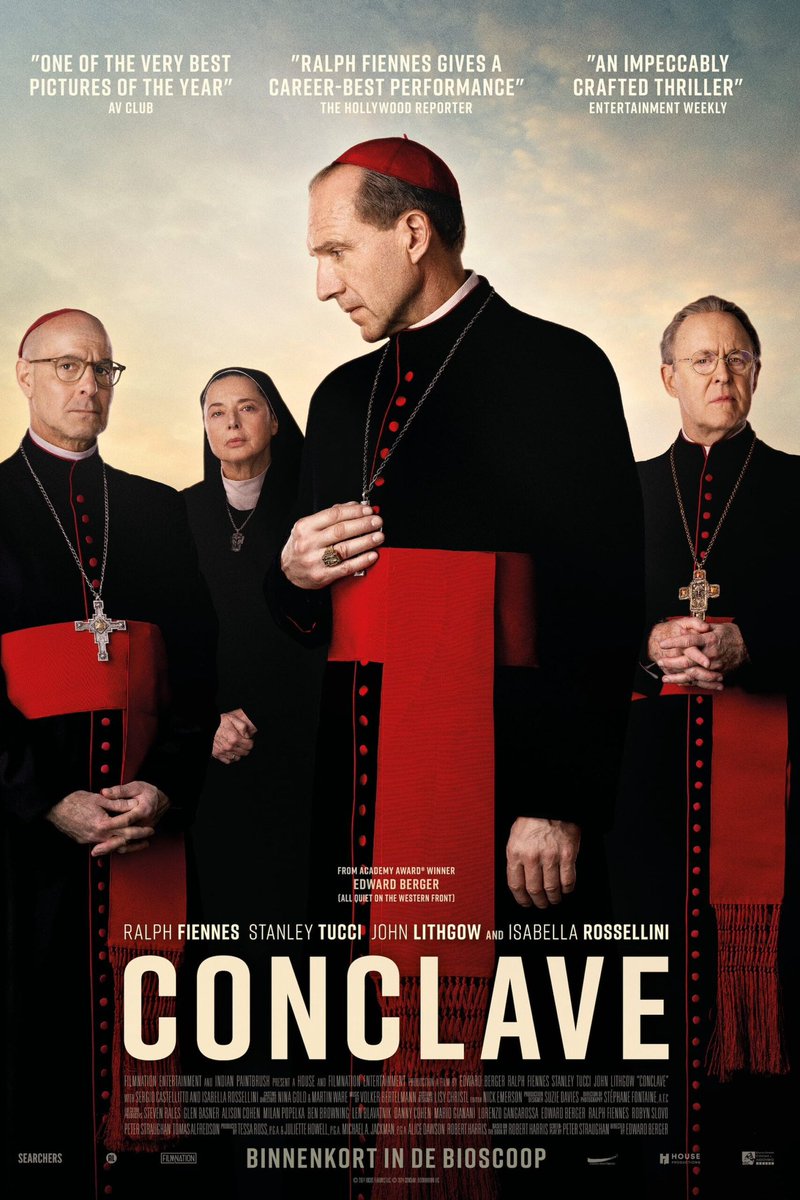 b1jam's tweet photo. #Conclave, surtout une magnifique photographie. Parfait pour le jeu des acteurs mais le scénario est un peu cousu de fil blanc. Et or 🤗 }#Simonie https://t.co/IjikVBoU63