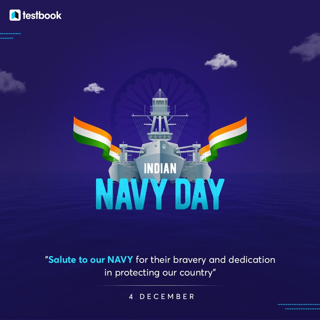 To the heroes who navigate the seas with honor and dedication—Happy Navy Day!🌊 ⛴️ 
Comment down with "👍" emoji👇 

[Govt. exams, Navy, 2024, knowledge &amp; facts, testbook, India]