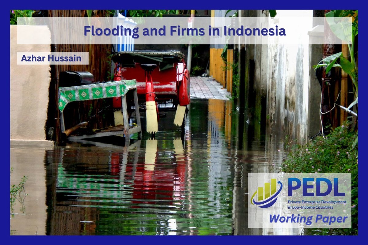 PEDL_CEPR's tweet image. New #PEDLWorkingPaper by Azhar Hussain (@LSEEcon) estimates the immediate effects of flooding on key economic variables in Indonesia.
bit.ly/9035WP1
#Flooding #Firms #ClimateChange