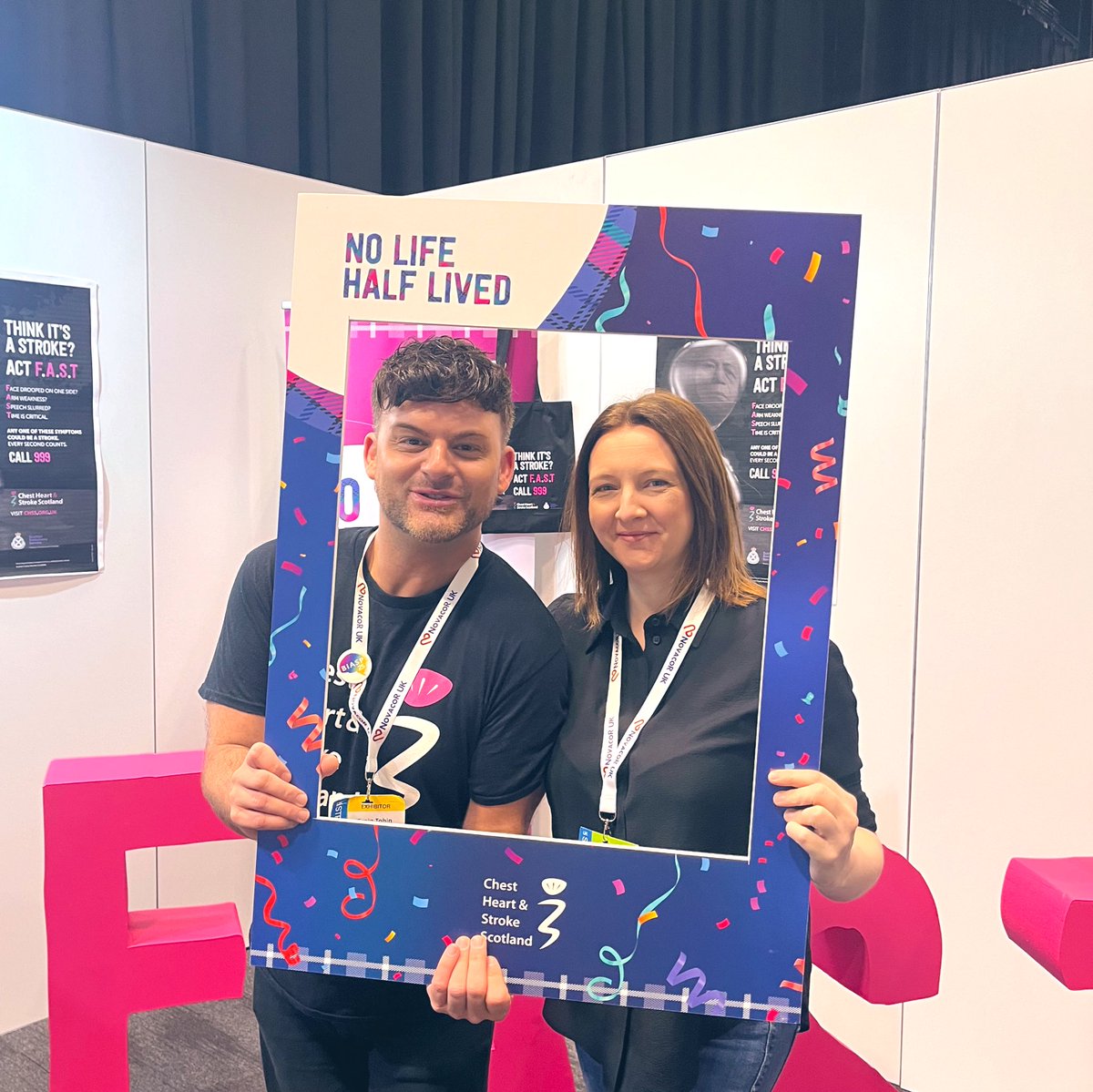Tobin190's tweet photo. Stand E50 #UKSF come for a blether to find out how we support stroke patients in Scotland. 

No life half lived @CHSScotland https://t.co/rLmrTNPIkJ