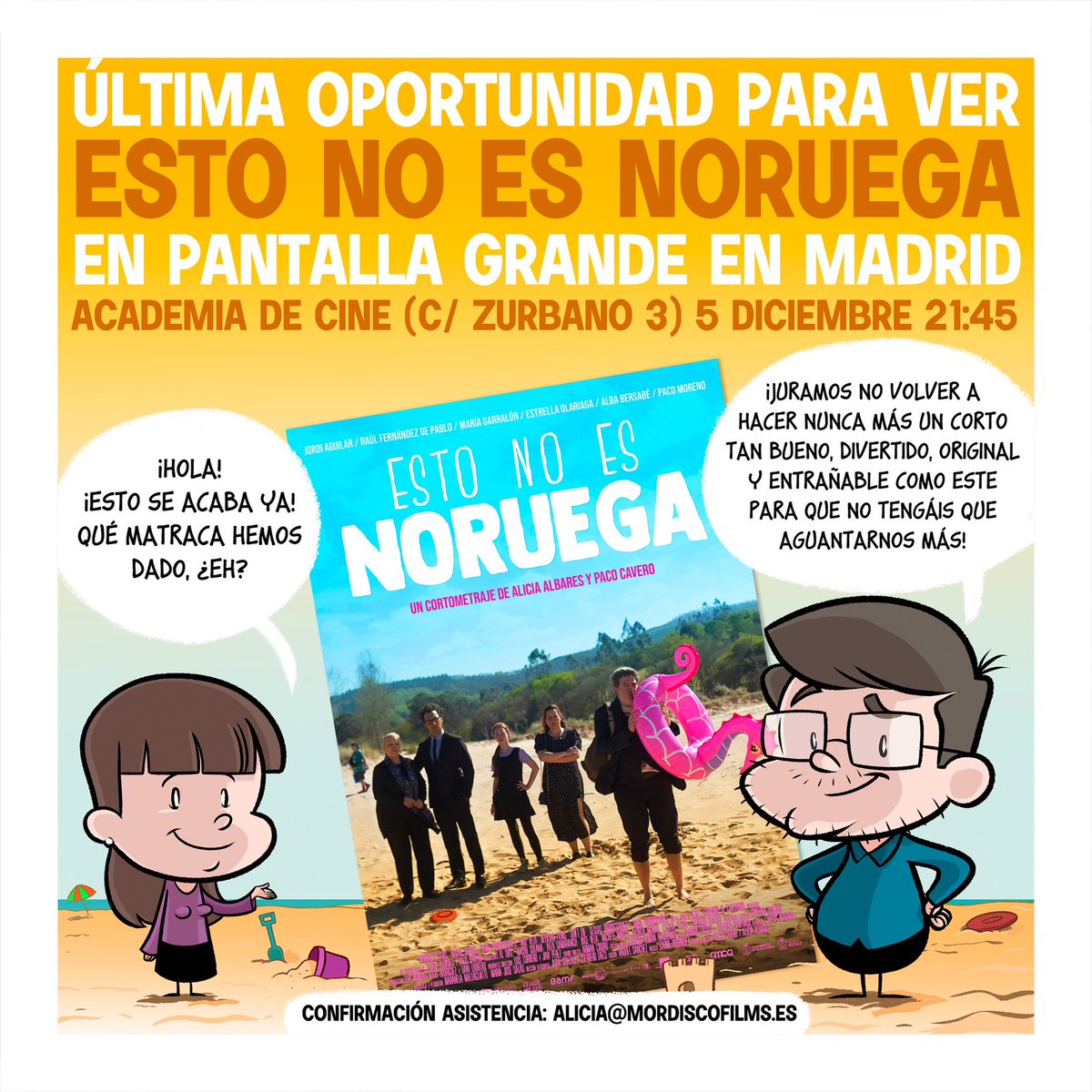 ¡Mañana, Academia de Cine, Madrid! 21:45!