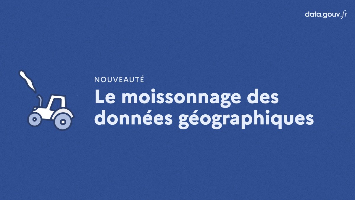 [Nouveauté🚜] data.gouv.fr progresse sur le moissonnage des données géographiques ! #opendata

Les données des DDT et des DREAL (20 000 nouveaux jeux de données), ont ainsi été rendus disponibles directement sur la plateforme.

En savoir plus : data.gouv.fr/fr/posts/le-mo…