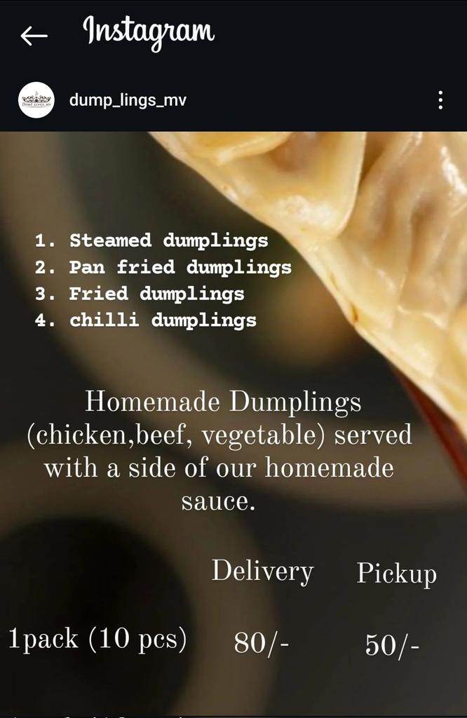 Best dumplings in town 😋 👌 ❤️
For orders : instagram.com/dump_lings_mv?…