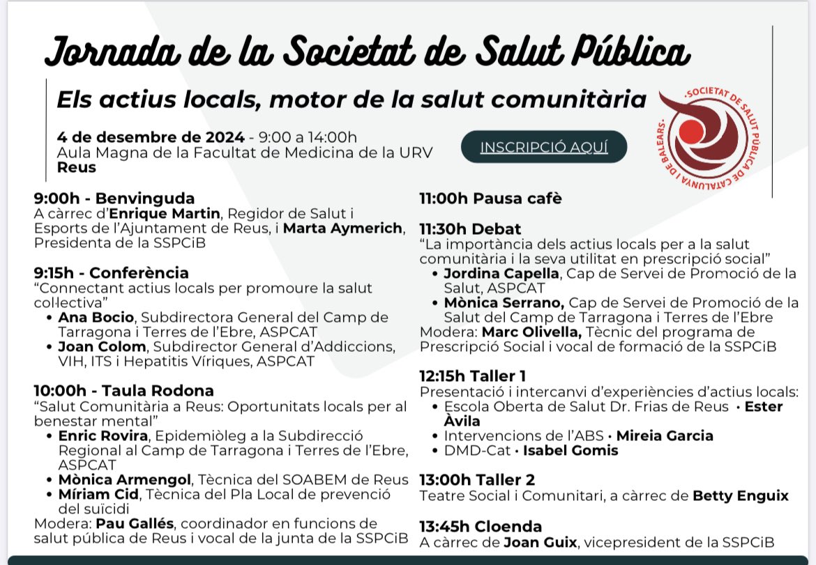 Socsalutpublica's tweet photo. 🤩Avui som a la @URVmedicina a la Jornada sobre la importància dels actius locals en salut comunitària. 
📗📝Grans aprenentatges, debats molt rellevants! 👩🏻‍⚕️🧑‍🏫👨🏽‍⚕️
👏🏼🩶Gràcies a tots els i les ponents i a l’assistència participativa! https://t.co/qnuUplZeOy