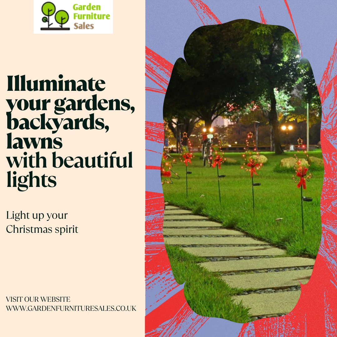 gardenfurnisale's tweet image. ✨Light up your holiday season with our Christmas Pathway Lights! Perfect for gardens, etc. these solar-powered tree stake lights bring festive cheer to your outdoor spaces. 

Shop 👉 gardenfurnituresales.co.uk

#ChristmasDecor #PathwayLights #GardenDecorations #OutdoorLights