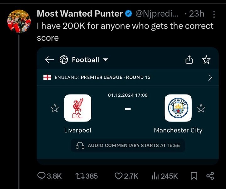 fabuloxz's tweet photo. @Njpredicts OGA BOSS,
YOU HAVEN'T PAID THE PEOPLE WHO WON THIS ONE. 🙏🙏 https://t.co/RuW2Iv8Lvu