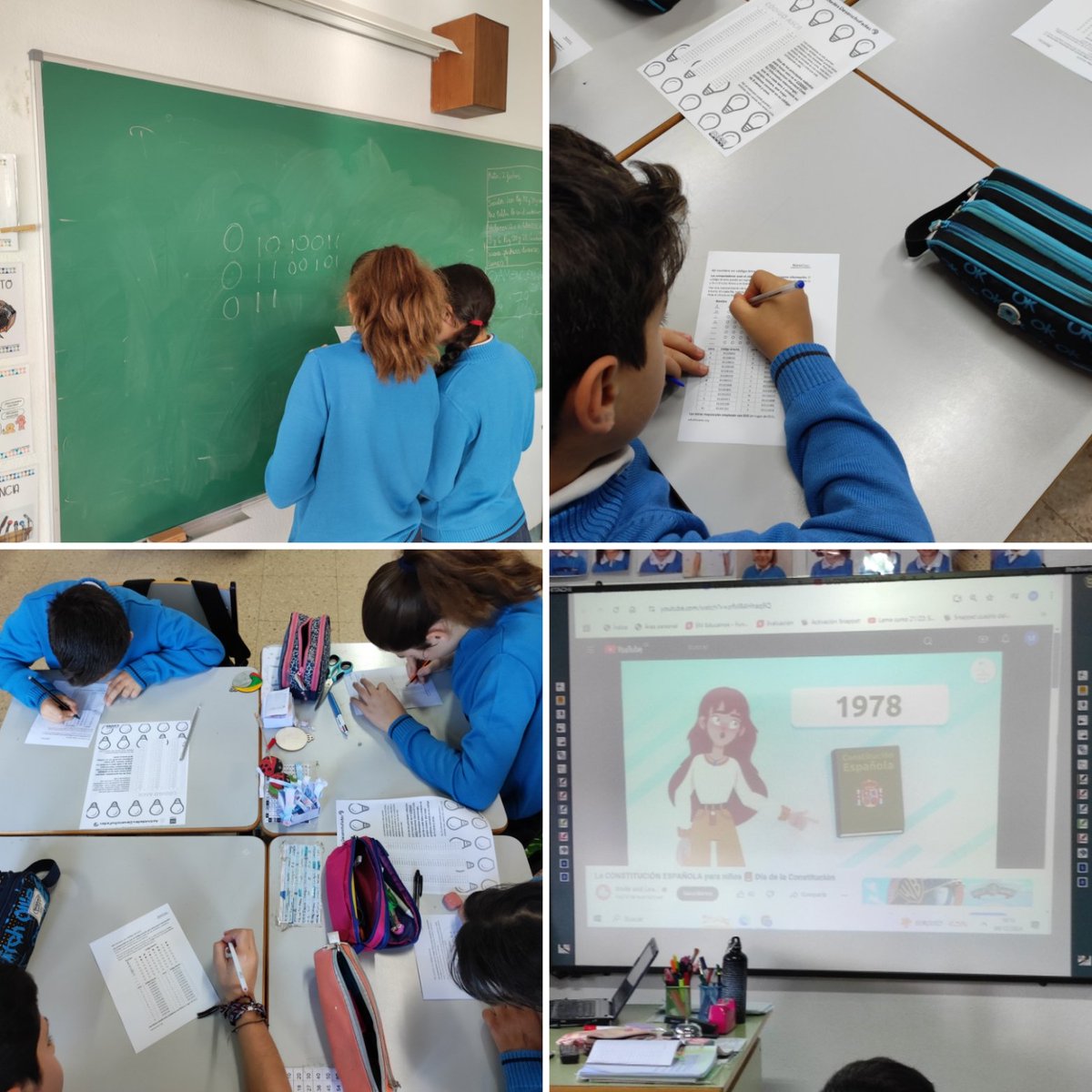 NievesCabra's tweet photo. En el @ECERCEDILL nos hemos acercado a la #Constitución de una forma original.
🎏 ¡A través del Código Binario, el lenguaje de 0️⃣ y 1️⃣ que usan los ordenadores para procesar la información, los alumnos de 5° y 6° han demostrado todo lo que saben! #CMadridConstitución #IF_CMadrid https://t.co/2LQVtE9QK3