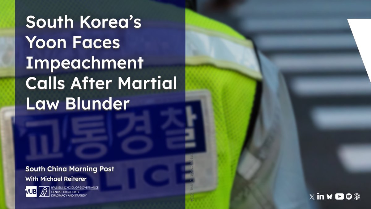 CSDS (@csds_brussels) on Twitter photo Following the fluid political events in the Republic of Korea, Prof <a href="/M_Reiterer/">Michael Reiterer</a> provides his thoughts for <a href="/SCMPNews/">South China Morning Post</a> on the declaration of martial law and the consequences for Seoul.
Read🔸 scmp.com/week-asia/poli… Following the fluid political events in the Republic of Korea, Prof <a href="/M_Reiterer/">Michael Reiterer</a> provides his thoughts for <a href="/SCMPNews/">South China Morning Post</a> on the declaration of martial law and the consequences for Seoul.
Read🔸 scmp.com/week-asia/poli…