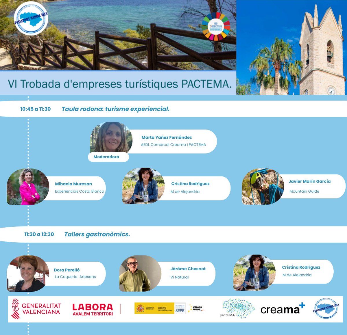 creama_org's tweet photo. 📣VI TROBADA EMPRESES TURÍSTIQUES #PACTE.
🗓️11-12-2024 📍Espai Cultural les Cases del Batle #Benissa
➕Info: 📧passaport@creama.org ☎️966426012
@GVAlabora
#GvaLabora #Creama #MarinaAlta #TreballemJuntsPerLaComarca
#PassaportMarinaAlta #PacteMa #AcordOcupació https://t.co/3vvwWcEsuF