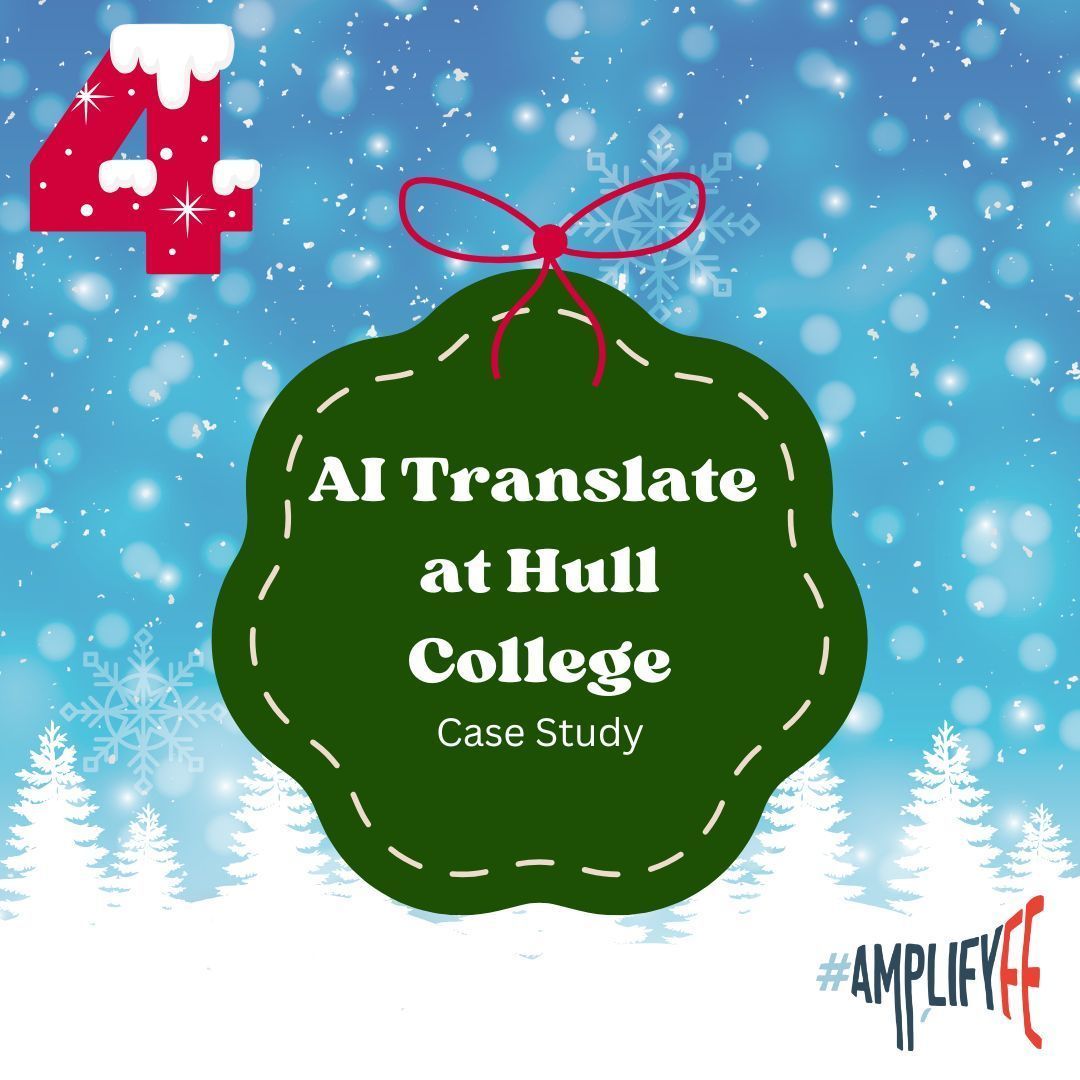 AmplifyFE Community of Practice (@amplifyfe) on Twitter photo It's Day 4 featuring an <a href="/AmplifyFE/">AmplifyFE Community of Practice</a> Insights #AI case study. Hull College's <a href="/DebKellsey/">Deb Kellsey Millar</a>'s award-winning #AITranslate is a cross-college initiative enabling all staff to confidently use translation apps to help learners #AmplifyFE #25DaysofAmplifyFE
buff.ly/4f6awA2 It's Day 4 featuring an <a href="/AmplifyFE/">AmplifyFE Community of Practice</a> Insights #AI case study. Hull College's <a href="/DebKellsey/">Deb Kellsey Millar</a>'s award-winning #AITranslate is a cross-college initiative enabling all staff to confidently use translation apps to help learners #AmplifyFE #25DaysofAmplifyFE
buff.ly/4f6awA2