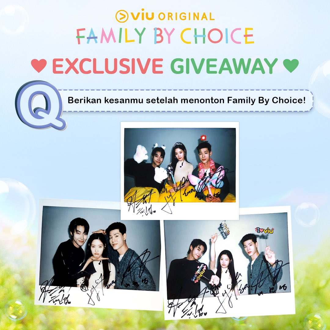 Viu_ID's tweet photo. Gak kerasa kisah Hasan, Juwita, dan Husein udah berakhir🥹 Untuk ngobatin rindu, MinViu bagi-bagi Signed Polaroid dan Signed Poster Family By Choice! 

Cek slide ke-2 buat tau S&amp;Knya, ya~

Periode kuis: 4-6 Desember 2024

Good luck! 💛

#Viu #giViuWay #FamilyByChoiceXViu https://t.co/YPiduSNdvH