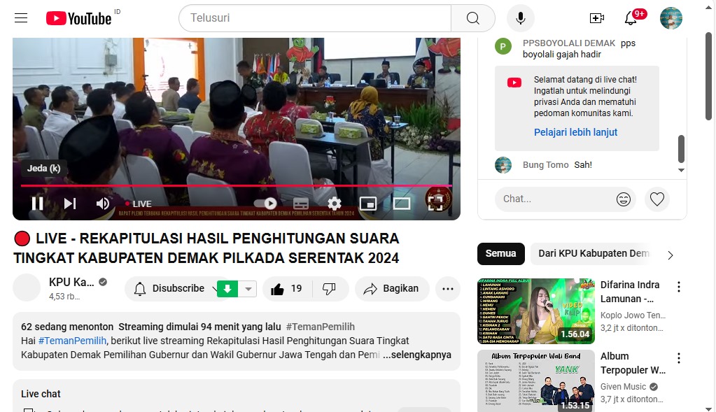PpsJetak's tweet photo. • Pleno • 4 Desember 2024 • 

Saksikan Pleno Terbuka Rekapitulasi penghitungan Suara Tingkat Kabupaten melalui channel YouTube KPU Demak atau link ini
https://t.co/kIxKSZSUfx
Klik!

#kpumelayani
#kpujateng
#kpudemak
#pleno https://t.co/hFMM65EF6i