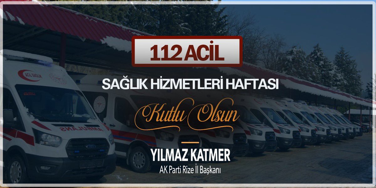 YilmazKATMER's tweet photo. En ihtiyaç duyduğumuz anda gece gündüz demeden her türlü şartlar altında görevlerini özverili bir şekilde  ifa eden, Acil Sağlık Hizmetleri Çalışanlarının “1-7 Aralık 112 Acil Sağlık Hizmetleri Haftası” Kutlu Olsun. #RizeİçinBirlikte https://t.co/c8onnHETx9