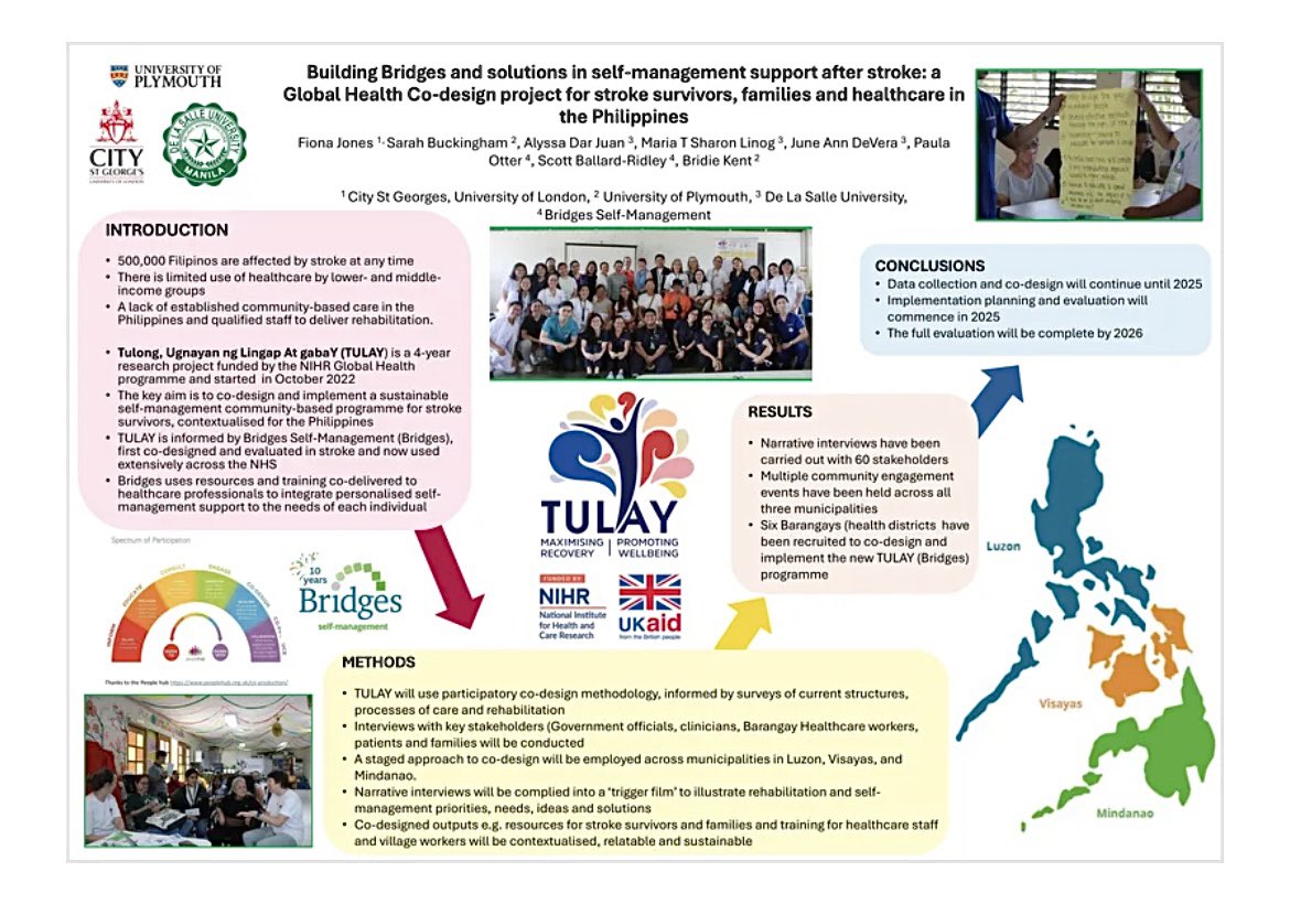 Dr Angie Logan (PhD) she/her (@logan_angie) on Twitter photo <a href="/ProjectTulay/">TULAY Project</a> representation at UK Stroke Forum.
A fantastic opportunity for us to shine a light on the incredible work happening in the Philippines 🇵🇭
#UKSF2024 #CBR #SelfManagement #CoDesign #StrokeRehab <a href="/ProjectTulay/">TULAY Project</a> representation at UK Stroke Forum.
A fantastic opportunity for us to shine a light on the incredible work happening in the Philippines 🇵🇭
#UKSF2024 #CBR #SelfManagement #CoDesign #StrokeRehab