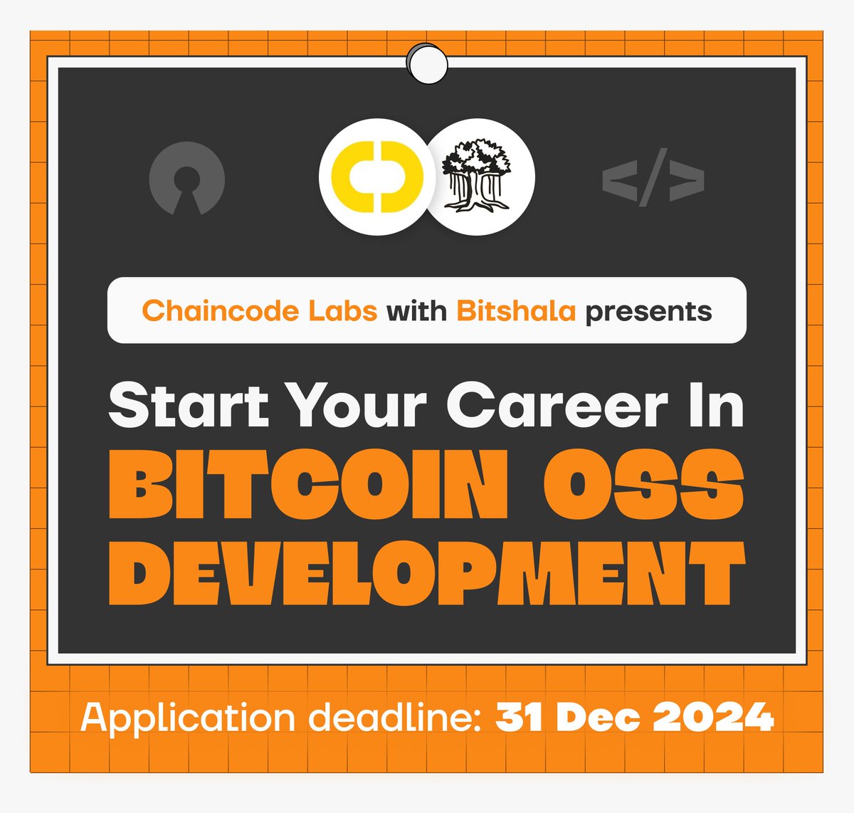 Do you have what it takes to be a ₿OSS dev? Join the Chaoncode ₿OSS  Program, 2025, and show us what you got. This is for all aspiring  developers looking to build