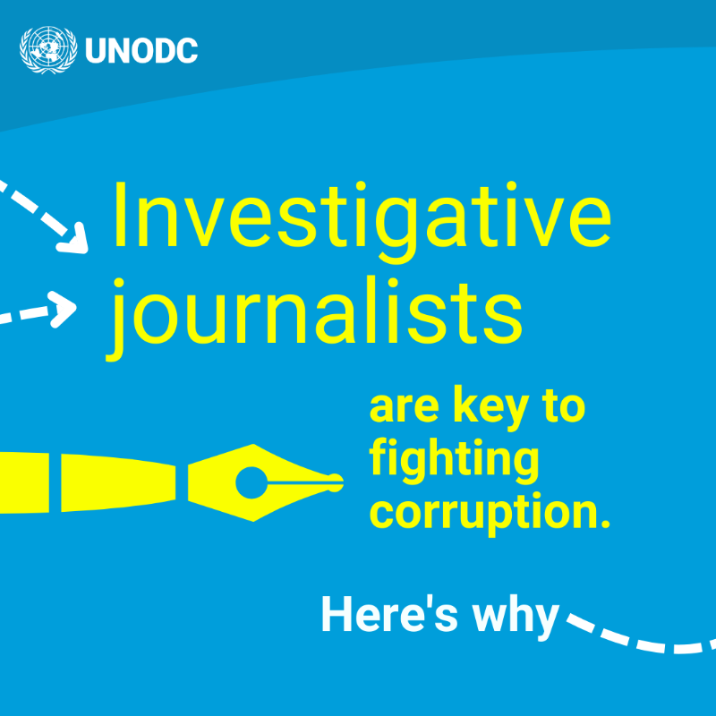 UNODC_FinCrime's tweet photo. To fight corruption, we must uncover the truth.

Investigative journalists expose wrongdoing and hold the corrupt accountable. We help Eastern African journalists strengthen their work, protect whistle-blowers &amp; improve collaboration with law enforcement.
#UnitedAgainstCorruption