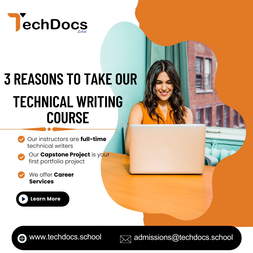 TechDocsSchool's tweet photo. 3 reasons to join our #TechnicalWriting Course
1️⃣ Our instructors are full-time technical writers🖋️
2️⃣ Our Capstone Project is your first portfolio project  🚀
3️⃣ We offer Career Services 💼
👉 Visit https://t.co/Dfc2BR1Xd0

#technicalwriting #capstoneproject #techdocs https://t.co/NKZ0x3BiEc