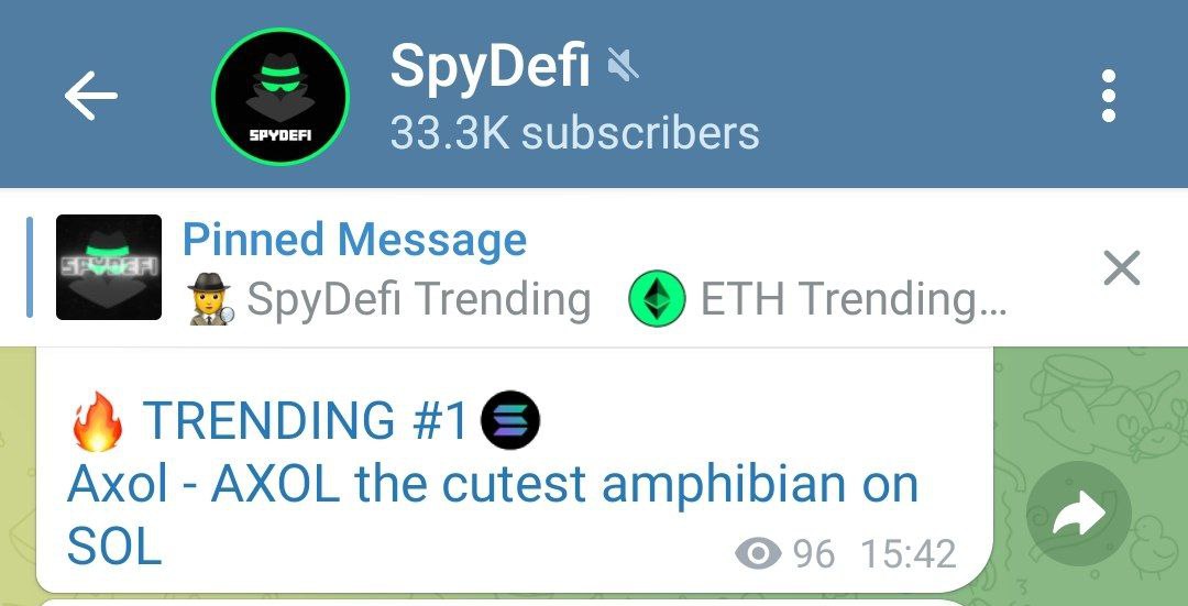 AxolSolana's tweet photo. $AXOL Top 1 trending on @spydefi https://t.co/65IQ25e5La