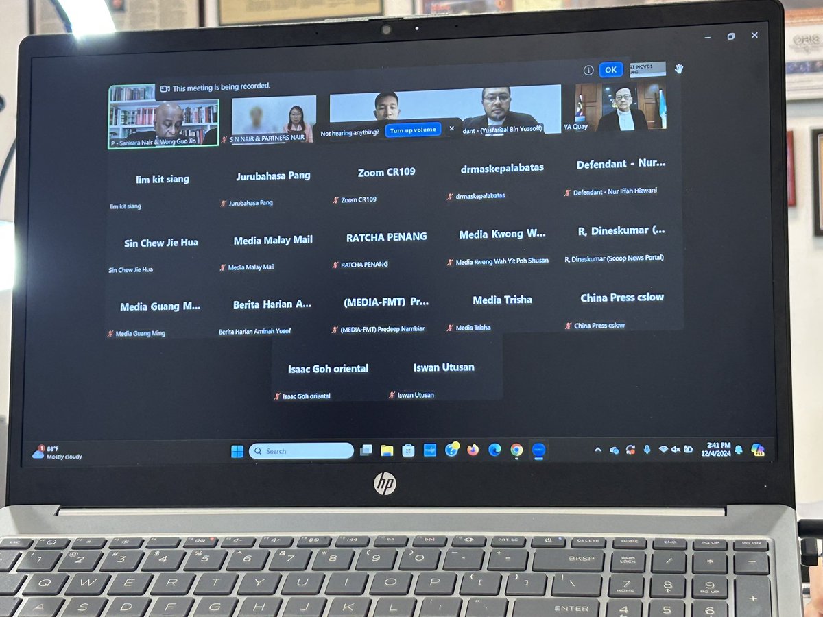 Finally we won defamation suit against PAS Kepala Batas MP, YB Siti Mastura over her defamatory remarks connecting us to communism &amp; being related to Chin Peng.

The court’s decision was delivered via zoom. 

We thank the court. 

Thanks also counsels SN Nair &amp; Wong Guo Jin.