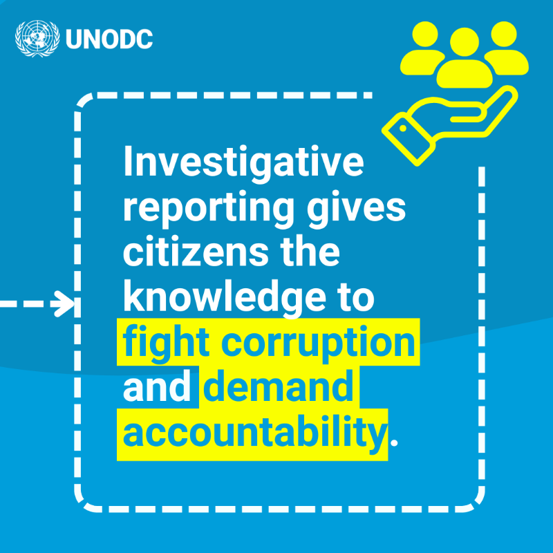 UNODC_FinCrime's tweet photo. To fight corruption, we must uncover the truth.

Investigative journalists expose wrongdoing and hold the corrupt accountable. We help Eastern African journalists strengthen their work, protect whistle-blowers &amp; improve collaboration with law enforcement.
#UnitedAgainstCorruption