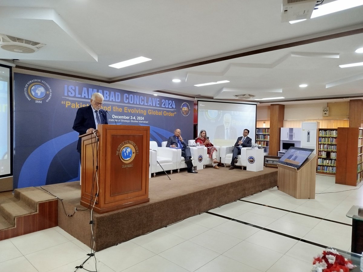 for_issi's tweet image. Session 5 of #IslamabadConclave2024, titled &apos;Future of Multilateralism,&apos; has commenced with the keynote address by Ambassador Inam ul Haque. 

Thought-provoking discussions ahead on the evolving dynamics of global cooperation. @ISSIslamabad #GlobalOrder