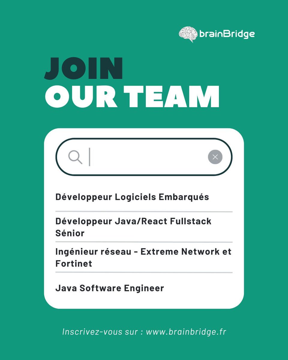 BrainBridge_IT's tweet image. Vous recherchez une mission ?  Découvrez Brain Bridge ! ⭐ 

#Freelance #IT #BrainBridge #Opportunités #MissionFreelance #Tech