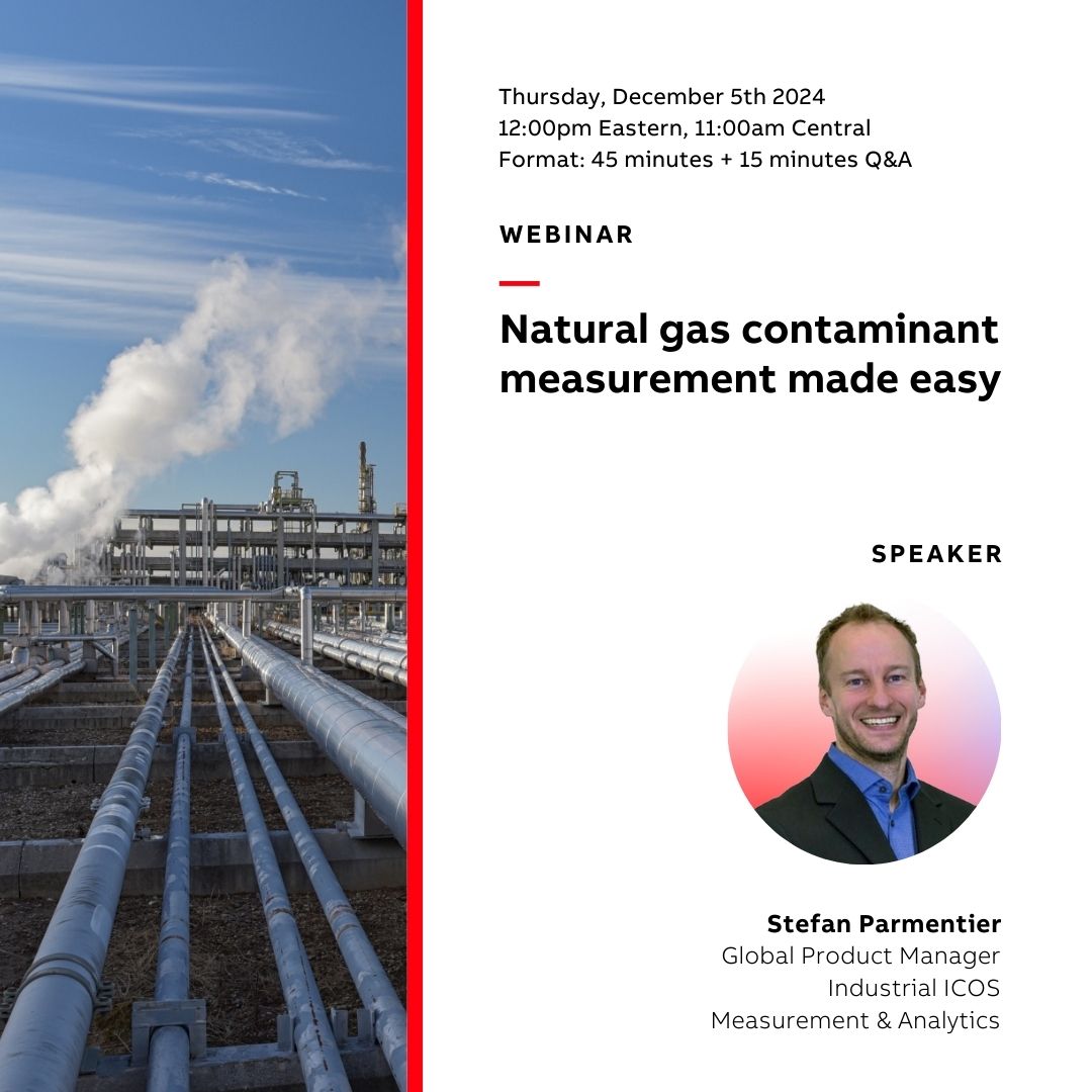 ABBMeasurement's tweet image. ⚡ Webinar Tomorrow! ⚡

Learn how the Sensi+™ gas analyzer enhances pipeline safety by monitoring multiple natural gas contaminants continuously.

🗓 Date: Dec 5, 2024
⏰ Time: 12 PM Eastern | 11 AM Central

Register 👉 ow.ly/Kt4h50Ukwye

#ABB #MeasurementAndAnalysis