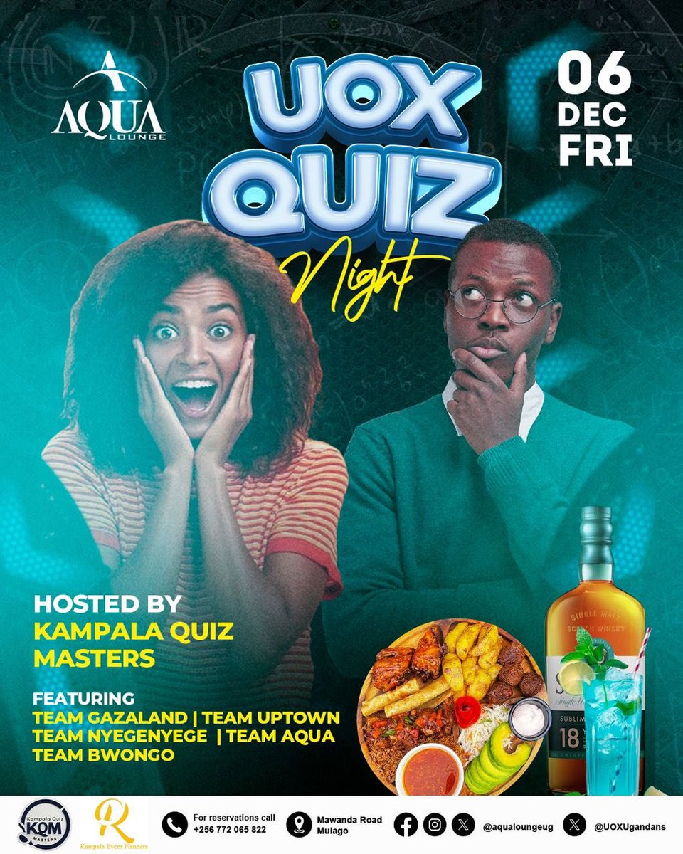 We only missed two weeks but we’re back!!
 
We meet at <a href="/aqualoungeug/">Aqua Lounge</a>  this Friday for #UOXNight  and it will be a Quiz night ❤️🔥