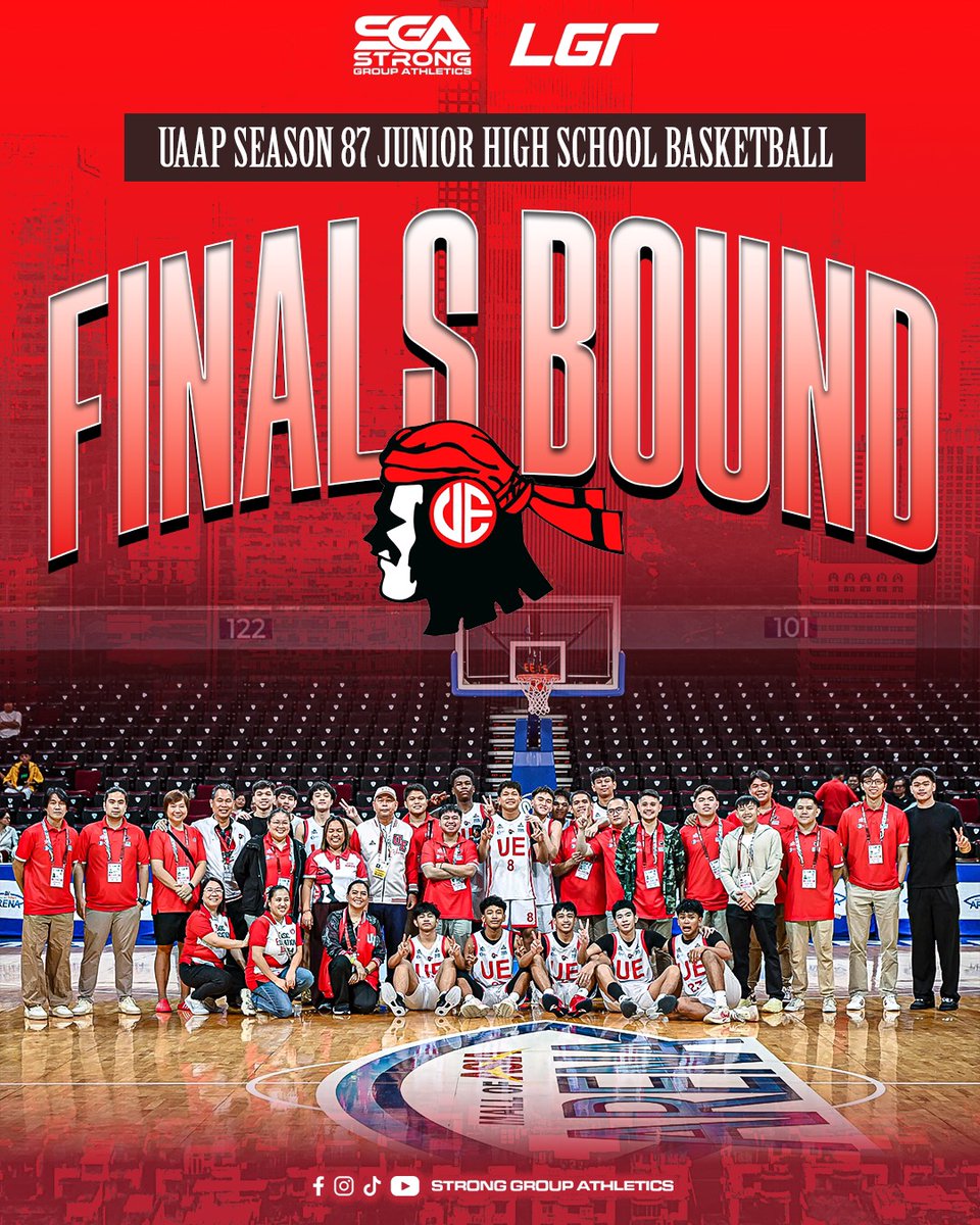 stronggroupathl's tweet image. For the first time in a long time, a UE basketball team is in the UAAP Finals! 🏀 

The Junior Warriors 16U are hungry to make UE proud 💪 

Join us as we rewrite a new chapter in UE basketball history! 🔥

#StrongerTogether #BombaUE