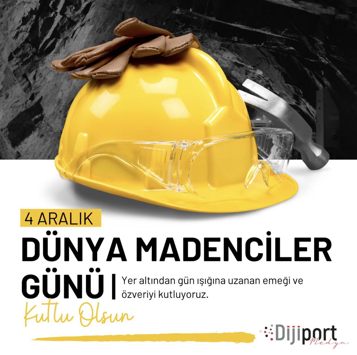 DijiportMedya's tweet photo. "Your dedication, hard work, and courage in the challenging underground conditions contribute greatly to the development of our country. On this meaningful day, we are grateful to all miners. Happy Miners' Day!"

#dünyamadencilergünü #4aralık #madencilik #happyminersday https://t.co/CyQmHRvs9k