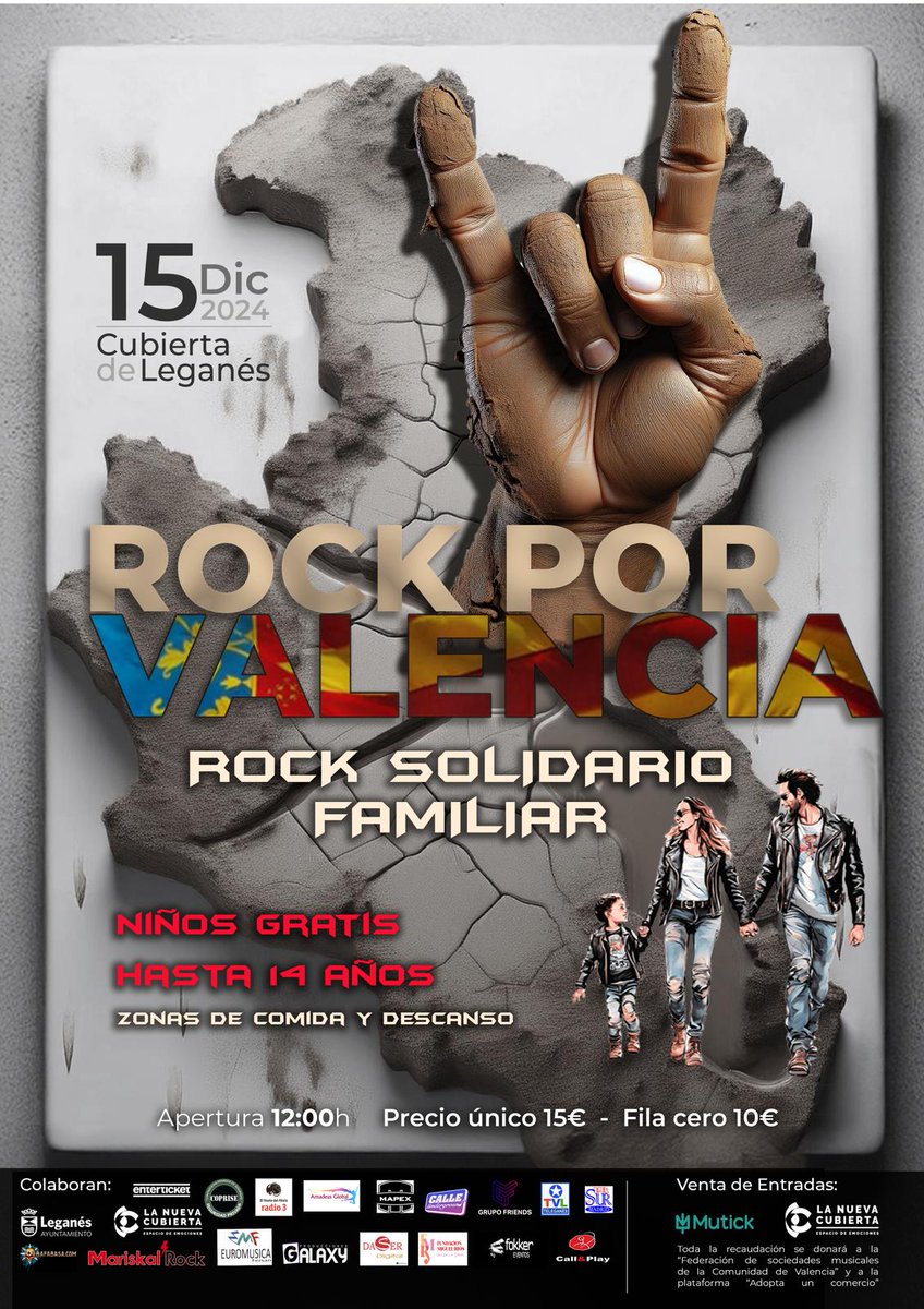 LujuriaOficial's tweet photo. ¿Sabes que en #rockporvalencia los niños entran gratis? ¿Sabes que será una jornada solidaria y familiar? ¿Sabes que será un día histórico? ¿Sabes que es el momento en el que el rock debe dar un paso al frente y mostrar su solidaridad? ¡A qué esperais tú familia y tú! ¡Vente! https://t.co/OF6Z3UJW9h