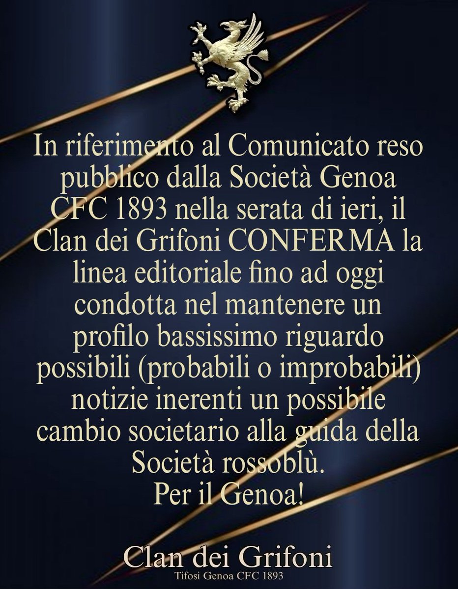 Clan dei Grifoni Genoa - Circolo del Football tweet media