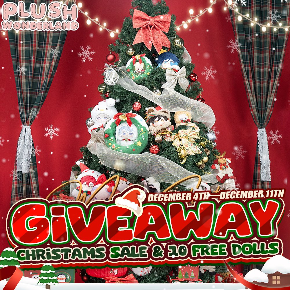 WonderlandPlush's tweet photo. 🎉CHRITMAS SALE IS ON &amp; TEN DOLLS GIVE AWAY
🛒Please check out our website for more details.

🎊ℍ𝕠𝕨 𝕥𝕠 𝕖𝕟𝕥𝕖𝕣 𝕥𝕙𝕚𝕤 𝔾𝕀𝕍𝔼𝔸𝕎𝔸𝕐 
&amp; Win【TEN 𝙁𝙍𝙀𝙀 DOLLS】💥 
-Follow us
-Like &amp; Comment tag two friends
-Share this post 

 #plushwonderland #genshin #giveaway https://t.co/n4spHc0CF2