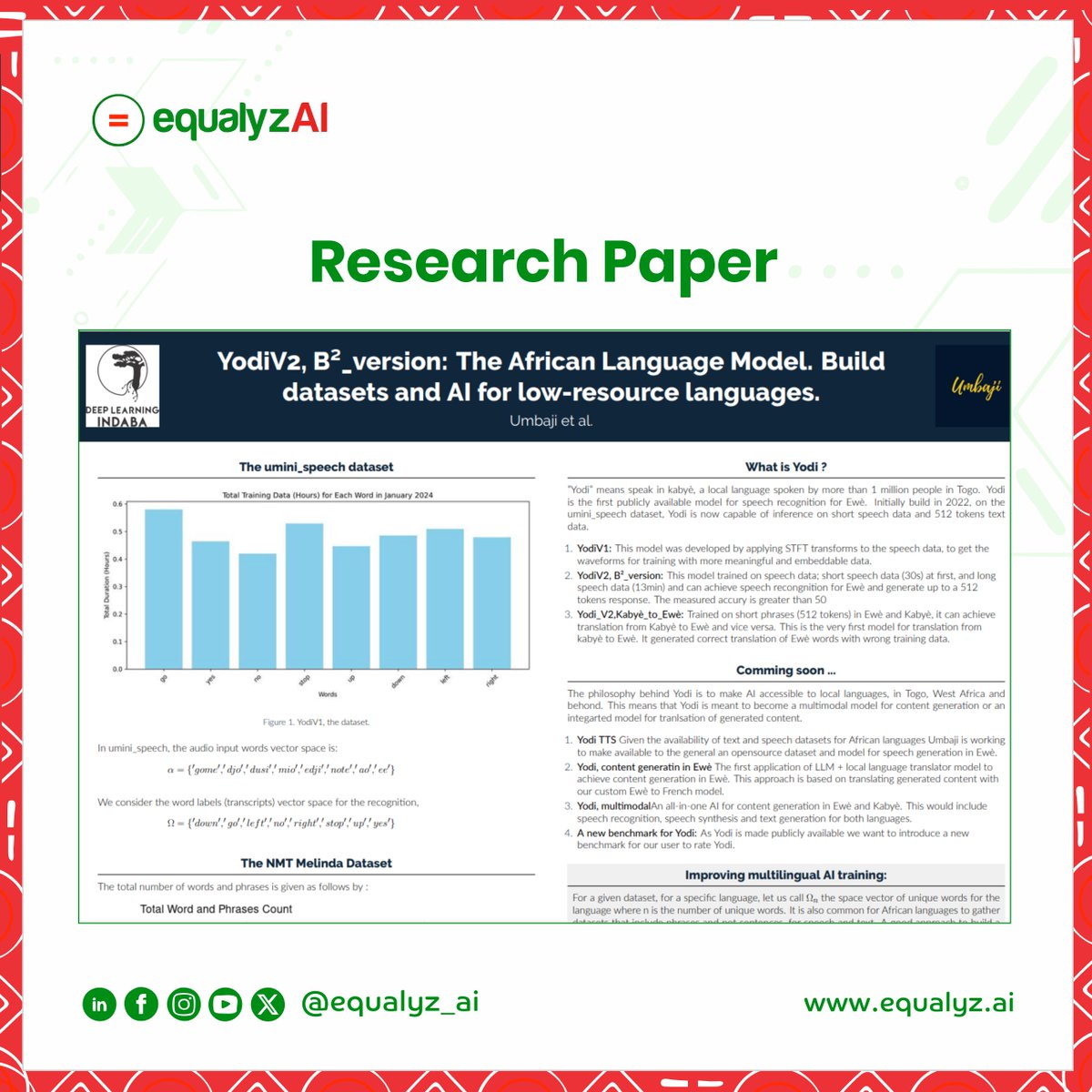 What if AI didn’t just listen but truly understood your language? That’s what Yodi is here to achieve, a groundbreaking model by @Umbamji for Ewè and Kabyè  Language speakers in Togo. It’s more than speech recognition or translation; it’s a leap towards AI that feels local,