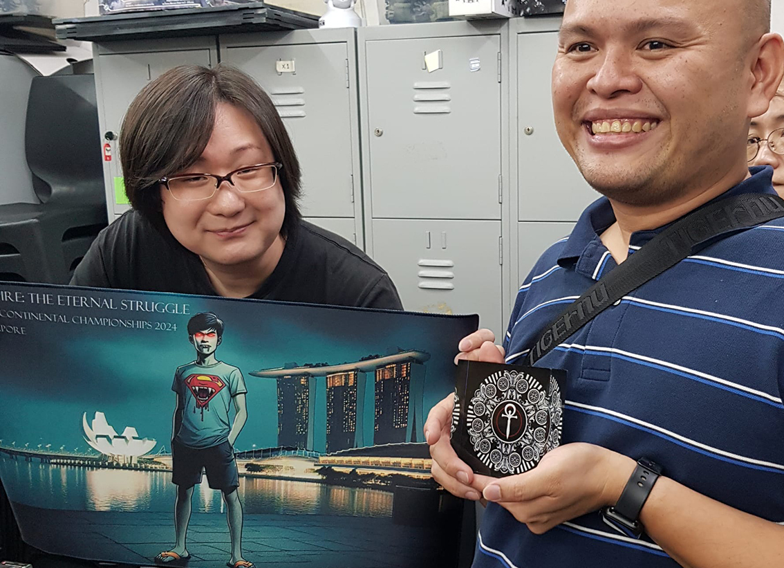Troy Espiritu is the 2024 Asian champion - congrats! He played a midcap Potence rush deck, which is some advanced stuff, so think twice before trying it at home :D Full report with deck list: vekn.net/212-events/eve… #vtes #vamily #worldofdarkness