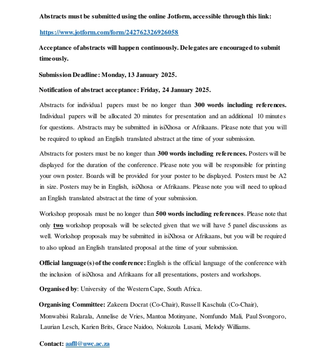17th Biennial International Forensic &amp; Legal Linguistics Conference 2nd call for papers is out👇. Closing date 13 January 2025. 1st time 🇿🇦 is hosting! We'll be proposing new approaches for ensuring linguistic equality in courts⚖️. #forensiclinguistics