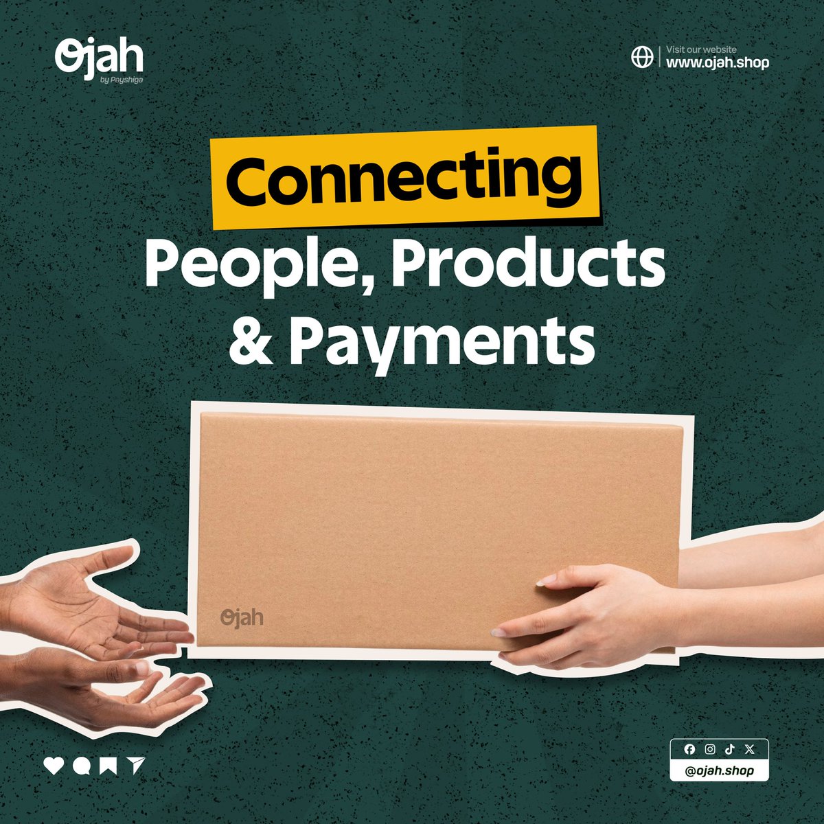 Connecting People, Products, and Payments. 

Looking for unique products or ready to sell your own? 

Ojah connects buyers and sellers globally—making shopping simple and secure.