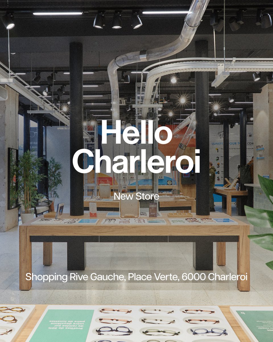 Hello Charleroi 👋  Envie d’avoir des lunettes de qualité prête en seulement 10min ? C’est désormais possible !
📍Retrouvez-nous au Centre commercial Rive Gauche, Place Verte n°20, 6000 Charleroi du lundi au samedi !
#lunettespourtous