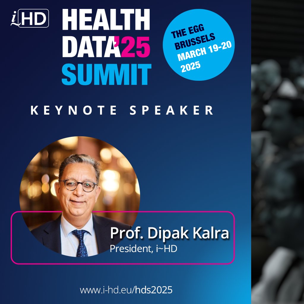i~HD (@ihd_healthdata) on Twitter photo ๐๏ธ SUMMIT SPEAKERS
i~HD President @DipakKalra  will deliver the first keynote for "#HealthData Summit '25", serving as the official welcome address to all attendees and participants.
More info and registration ๐ i-hd.eu/hds2025/
(EARLY BIRD PRICES UNTIL 31 DEC 2024) ๐๏ธ SUMMIT SPEAKERS
i~HD President @DipakKalra  will deliver the first keynote for "#HealthData Summit '25", serving as the official welcome address to all attendees and participants.
More info and registration ๐ i-hd.eu/hds2025/
(EARLY BIRD PRICES UNTIL 31 DEC 2024)