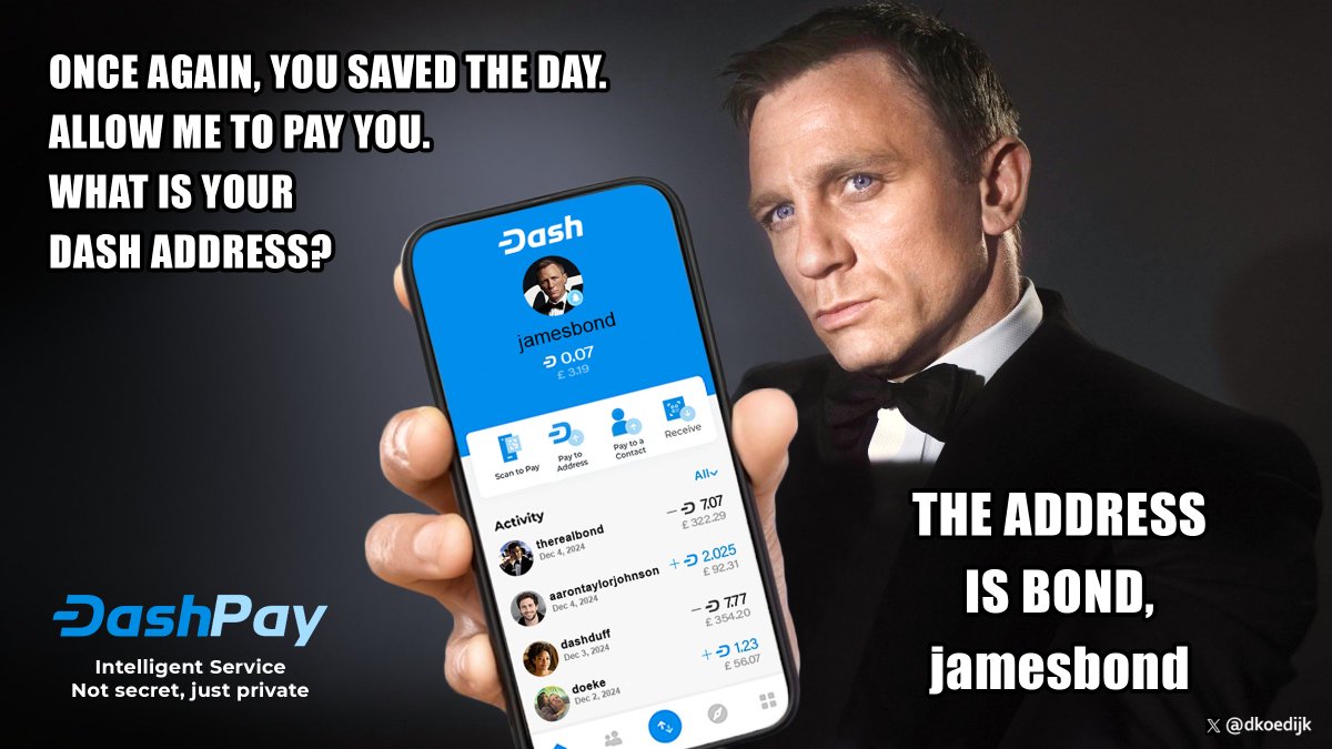dkoedijk's tweet image. You only live once. Don't waste it on crypto addresses with mindboggeling chains of seemingly random letters and numbers.

Register your name on-chain with #DashPay, add contacts as friends, and say; "Never again" to past bewildering crypto user experiences.

$Dash #Dash #crypto